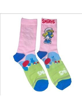 4/$25 The Smurfs Socks Ladies Socks Smurfet Novelty Socks New